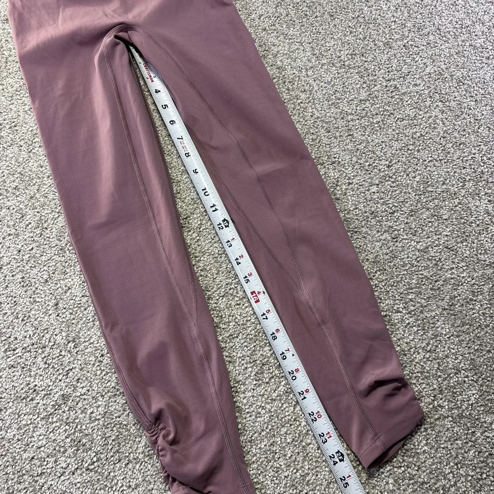 Lululemon Leggings Womens 4 Purple Ruched Gathered Ankle High‎ Rise Pants Gym
